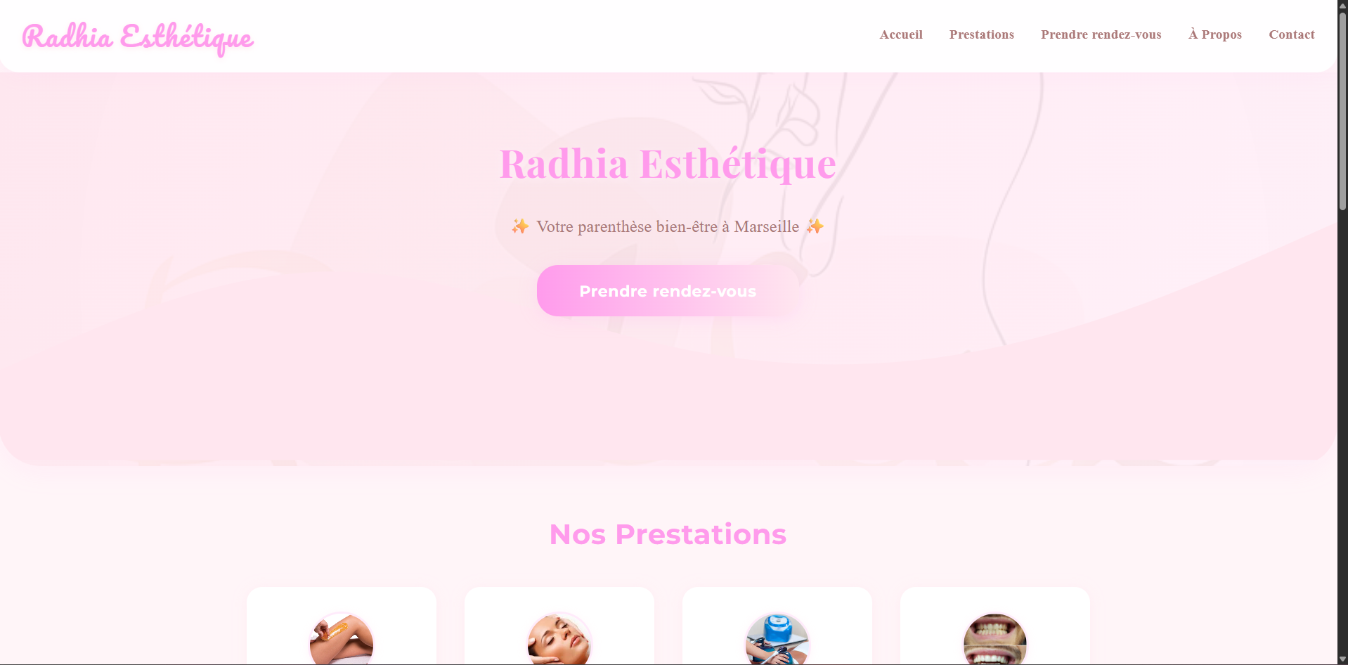 Site Radhia Esthétique